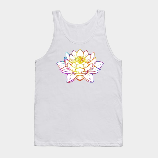 Watercolor Lotus Tank Top by aterkaderk